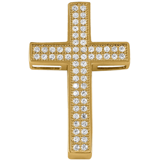Kors 18k guld pläterad med glittrande stenar
