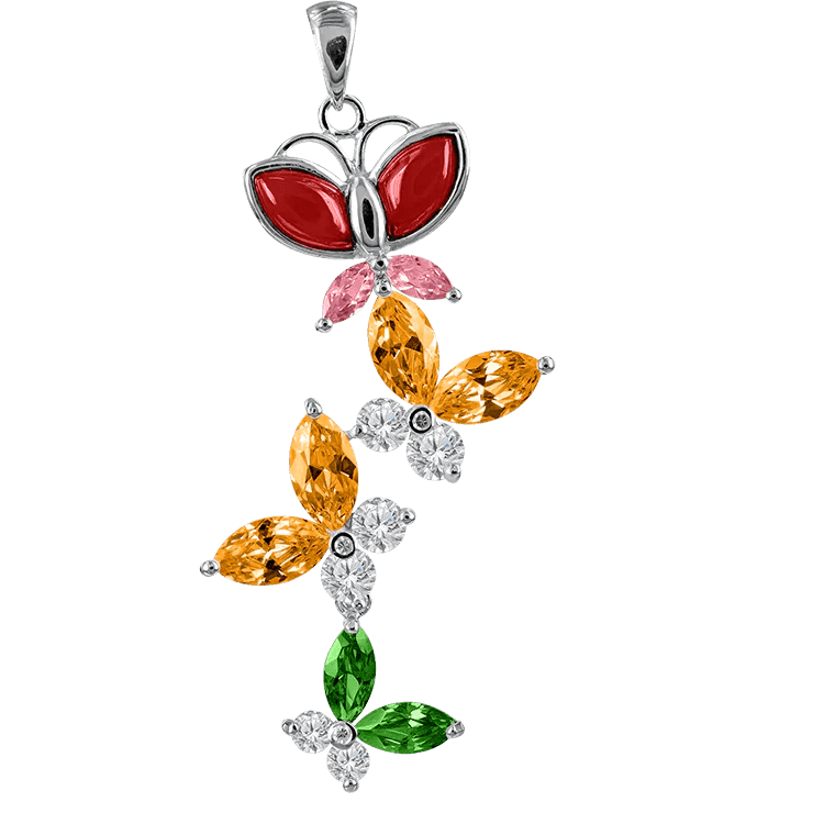 Hängsmycke med färgglada fjärilar