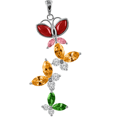 Hängsmycke med färgglada fjärilar