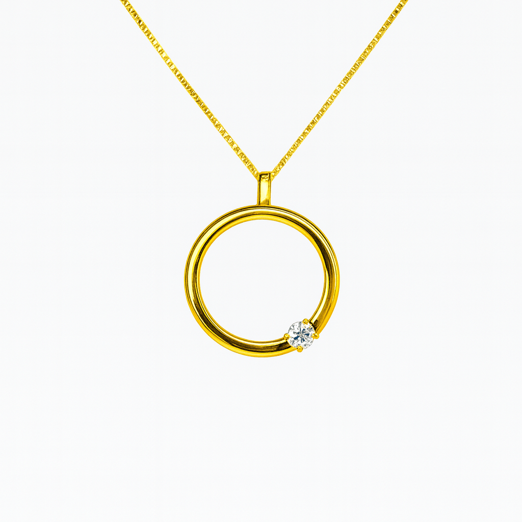 Halsband Cirkel i förgyllt silver