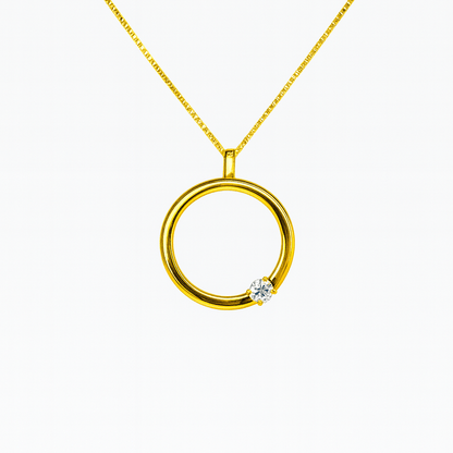 Halsband Cirkel i förgyllt silver