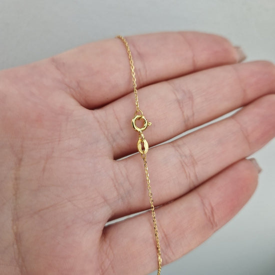 Hängsmycke droppe med halsband i äkta guld