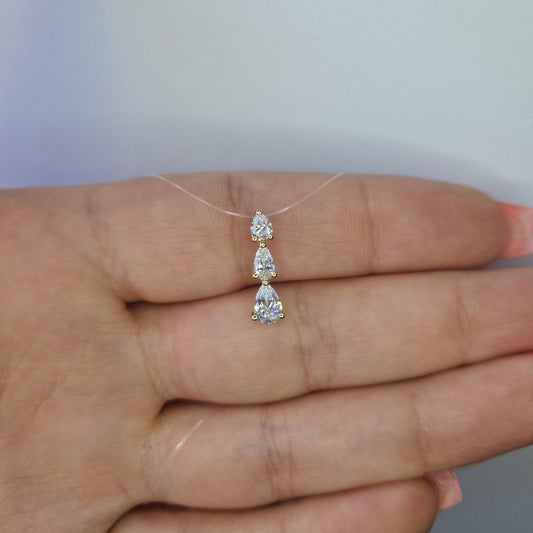 Hängsmycke droppformade stenar 18k guld