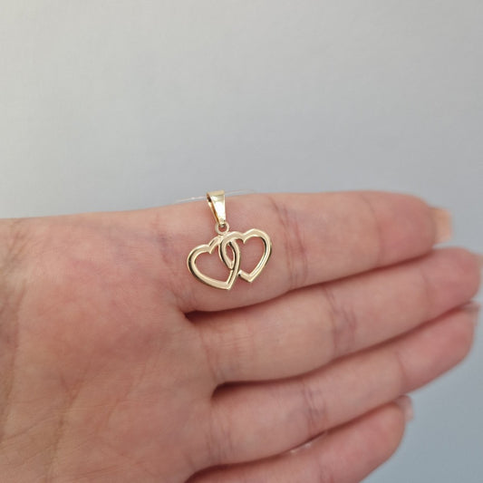 Hängsmycke dubbla hjärtan i 18k guld