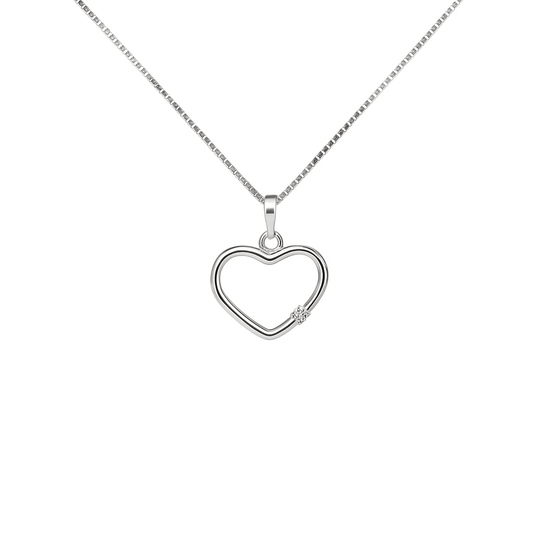 Hängsmycke hjärta med sten i silver