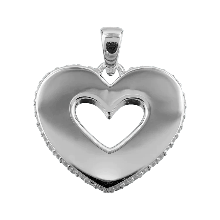 Hängsmycke hjärta med stenar längs sidan
