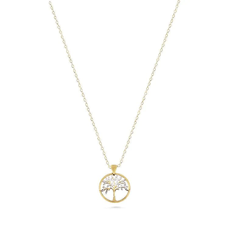 Hängsmycke livets träd två färgat guld