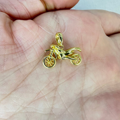 Hängsmycke motocross guldpläterad