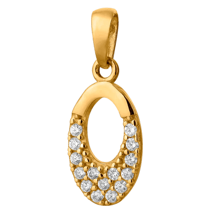 Hängsmycke ovalt med kristaller nertill