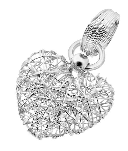 Hängsmycke trådhjärta vitguld