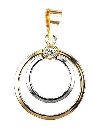 Guldhängsmycke - Tvåfärgat med sten