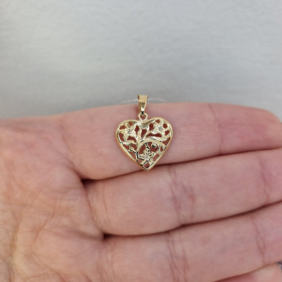 Hjärta genombrutet med diamanter 18k guld