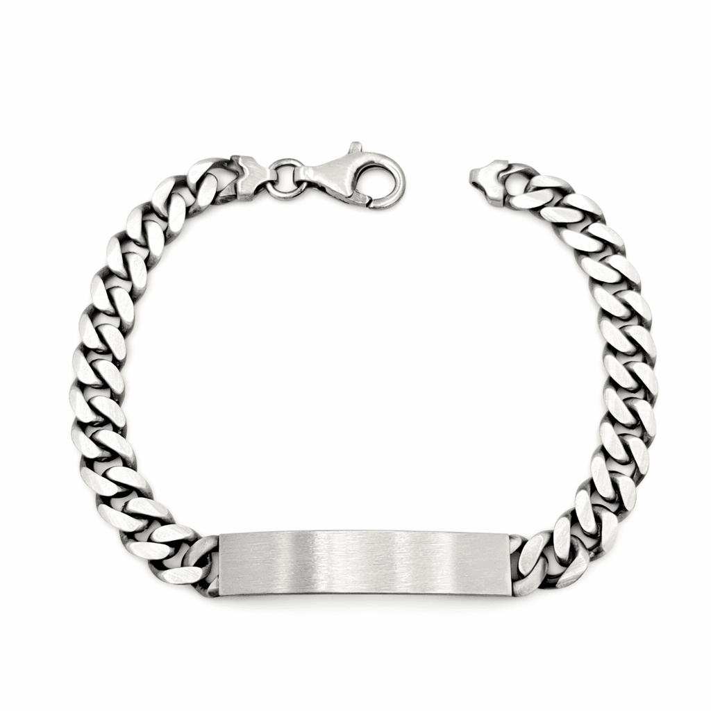 ID-armband pansar oxiderad 7,5 mm – Silverarmband med klassisk design - Guldklippet.se