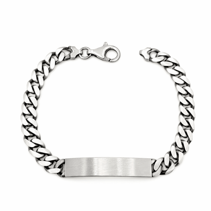 ID-armband pansar oxiderad 7,5 mm – Silverarmband med klassisk design - Guldklippet.se