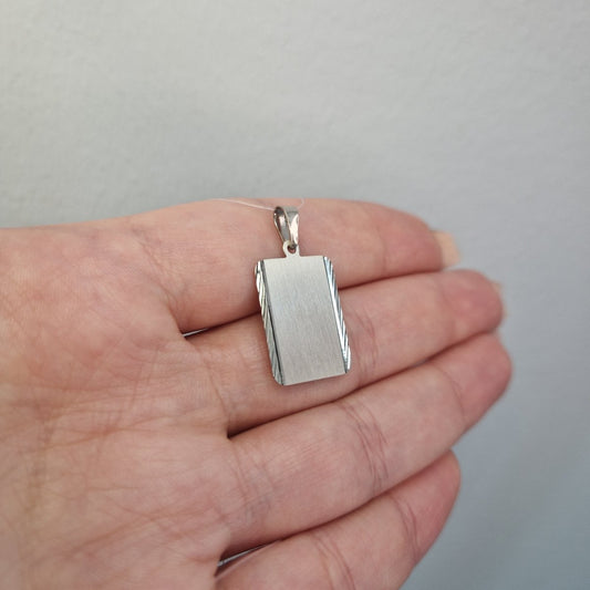 ID-bricka 18k Vitguld med facetterade kanter