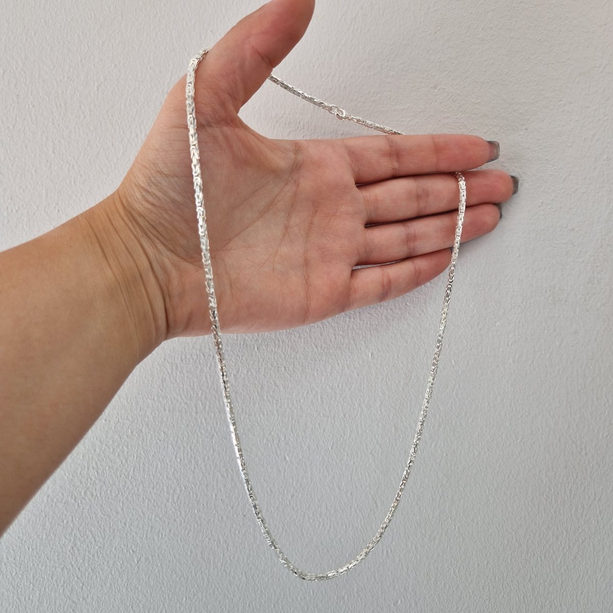 Kejsarlänk i äkta silver med karbinlås