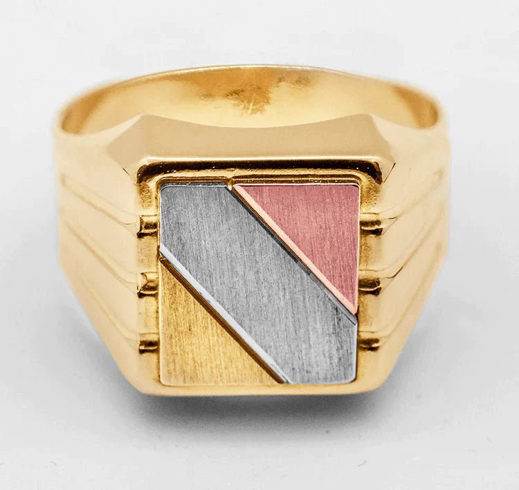 Klackring flerfärgat guld