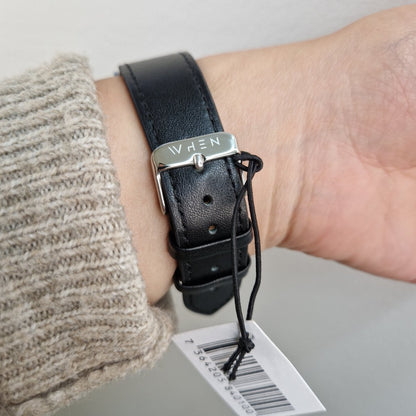 Klocka When vintage silver & white