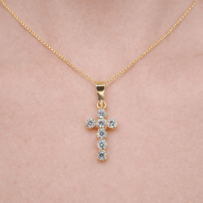 Kors 18k guld med cubic zirkonia kristaller