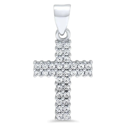 Fint kors 18k vitguld med stenar