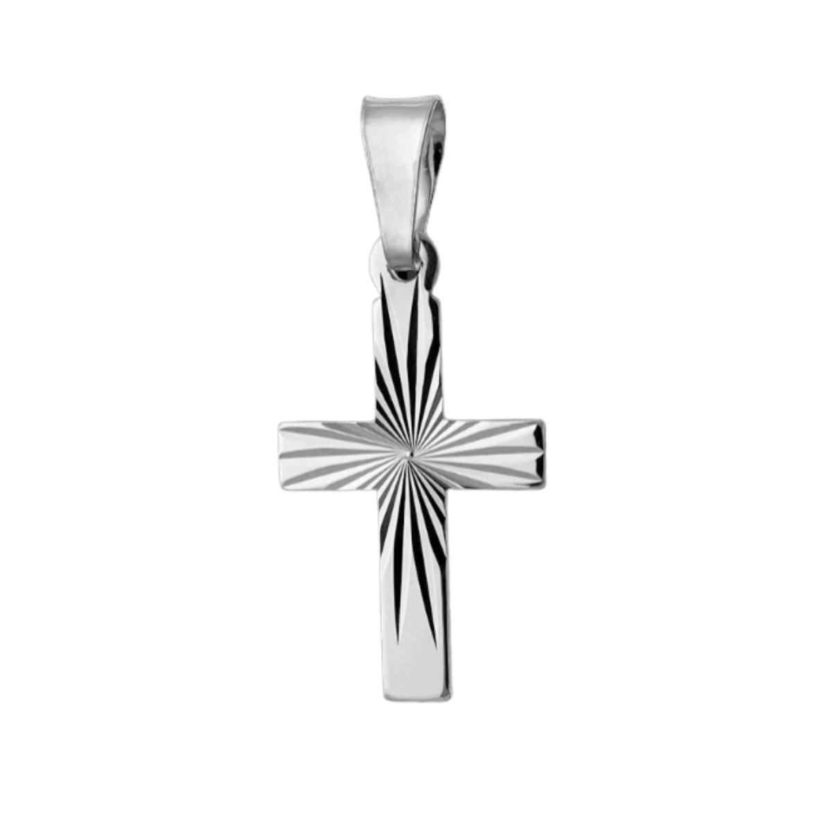 Vackert silver kors med facetterad design