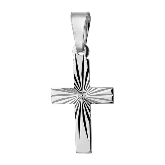 Vackert silver kors med facetterad design