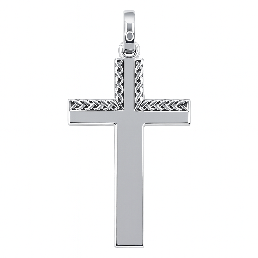 Kors med celtic mönster silver