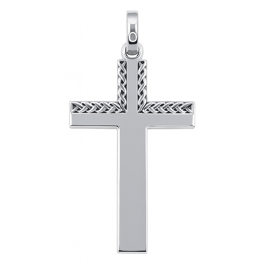 Kors med celtic mönster silver