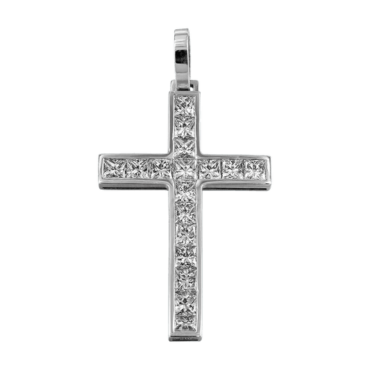 Kors med prinsess-slipade diamanter