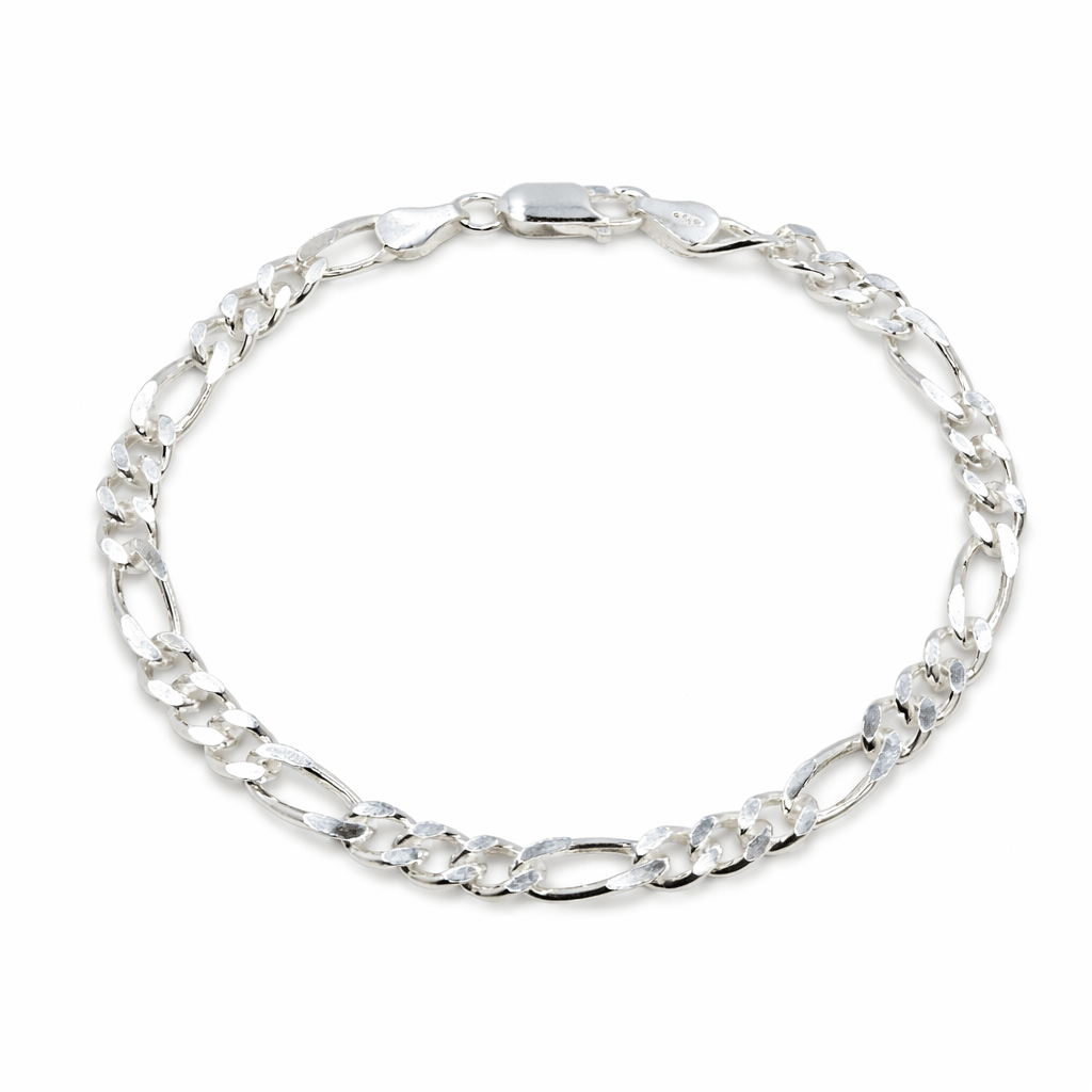 Kraftigt silver armband Figaro