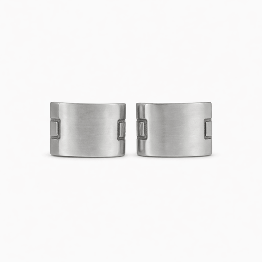 Manschettknappar matta i stål gravyrbar