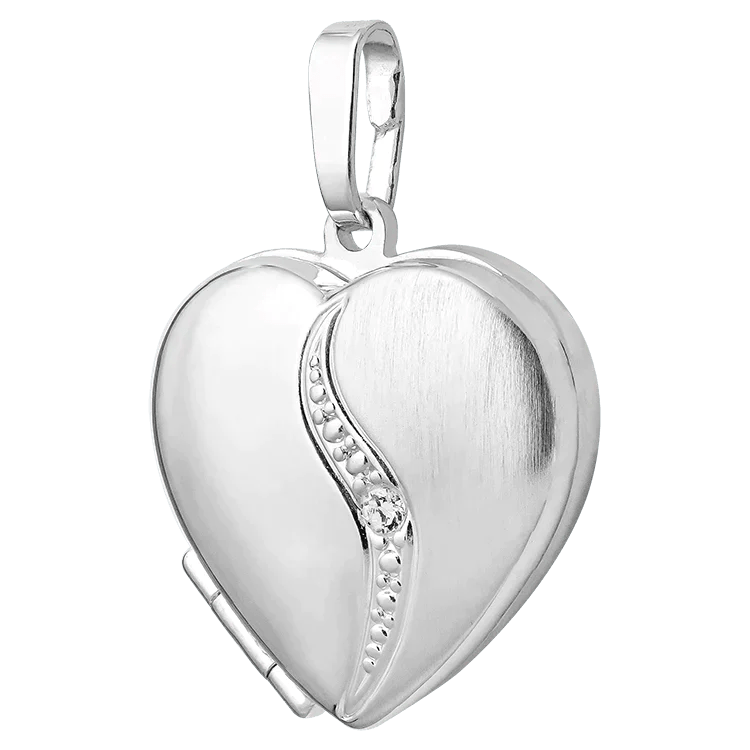 Medaljong hjärta mönster & sten