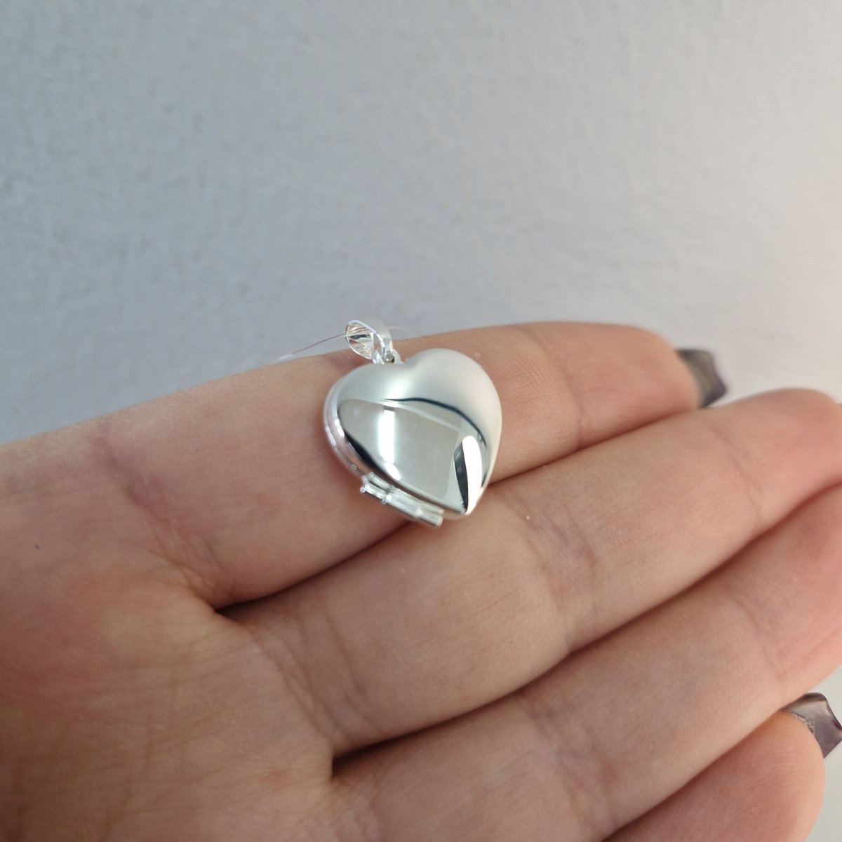 Medaljong hjärta silver