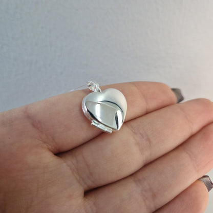 Medaljong hjärta silver