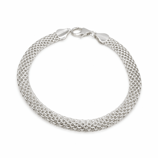 Armband i äkta silver med nätmönster