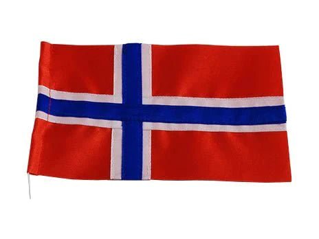 Norsk flagga i handsydd tyg
