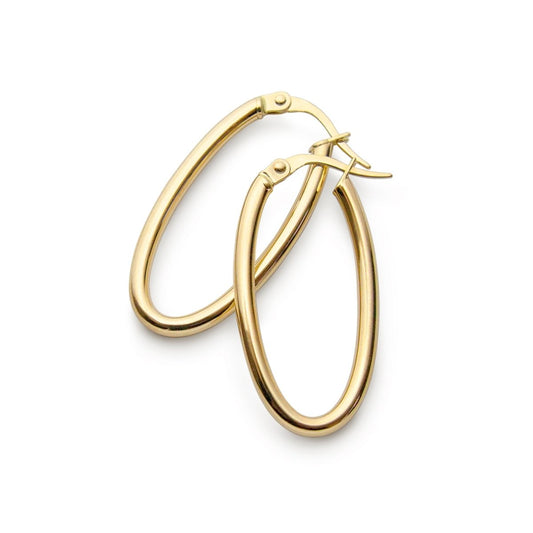 Örhängen 18k ovala creoler rör 2,2mm