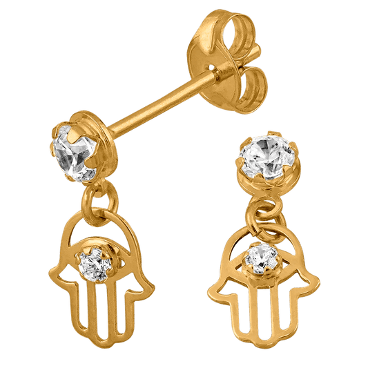 Örhängen Fatimas hand 18k guld