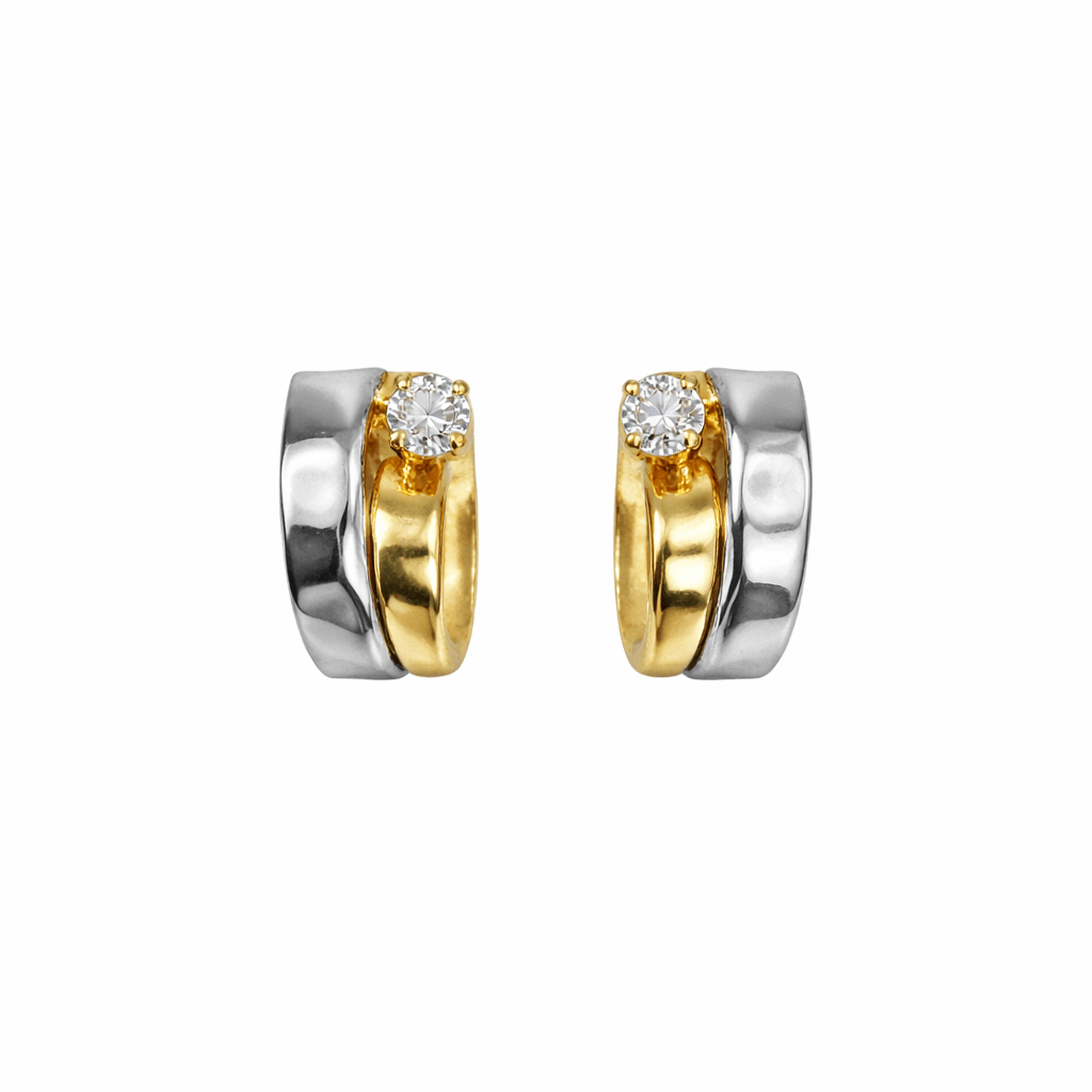 Örhängen i Guld 18k och Vitguld design med Zirconia
