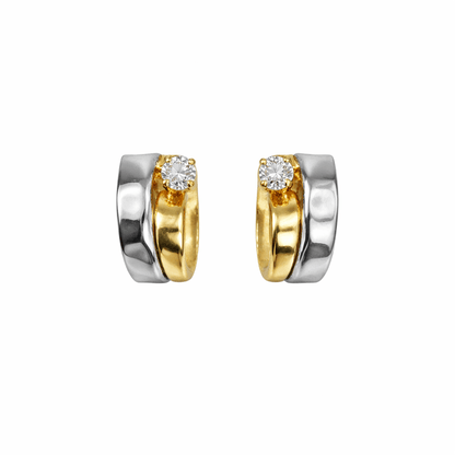 Örhängen i Guld 18k och Vitguld design med Zirconia