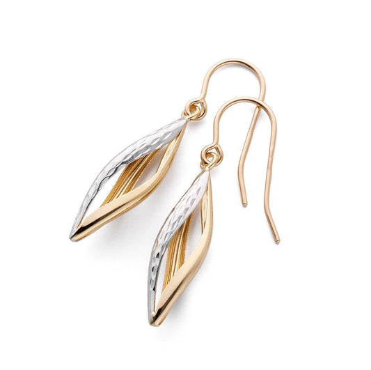 Örhängen oval tvåfärgat 18k guld