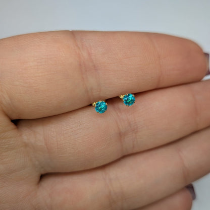 Enstensörhänge 18k guld turkos