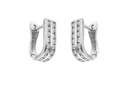 Diamant örhängen i 18k vitguld två rader med 32 diamanter