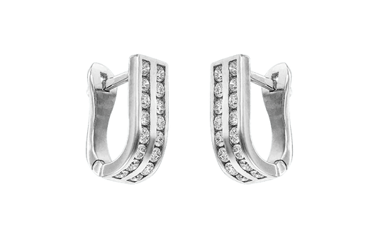 Diamant örhängen i 18k vitguld två rader med 32 diamanter