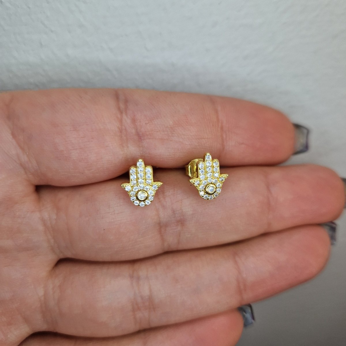 Örhängen Fatimas hand i äkta silver