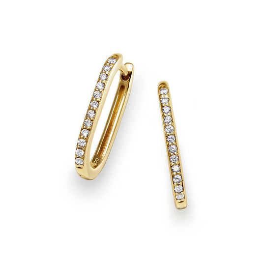 Ovala guld creoler med stenar