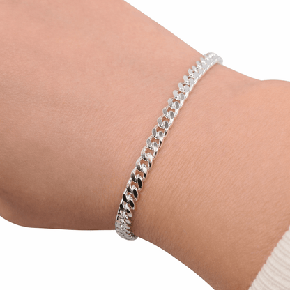 Pansar armband sterling silver 4mm