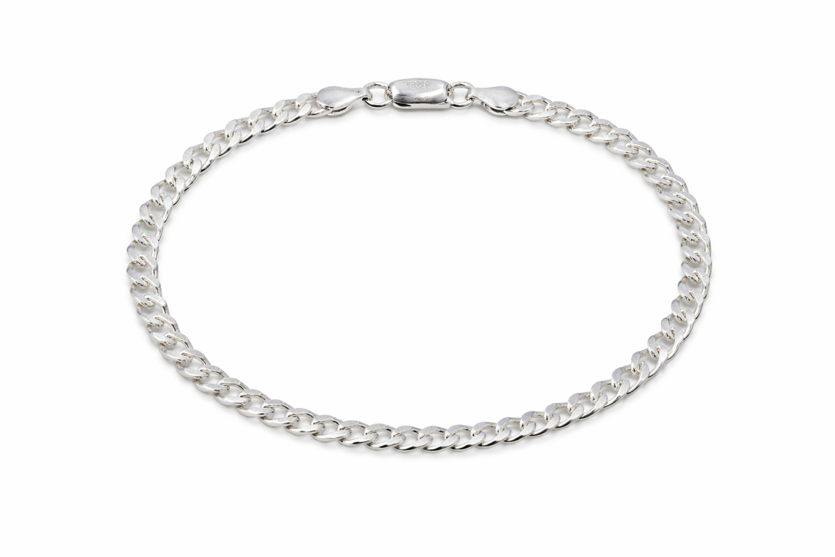 Pansar armband sterling silver 4mm