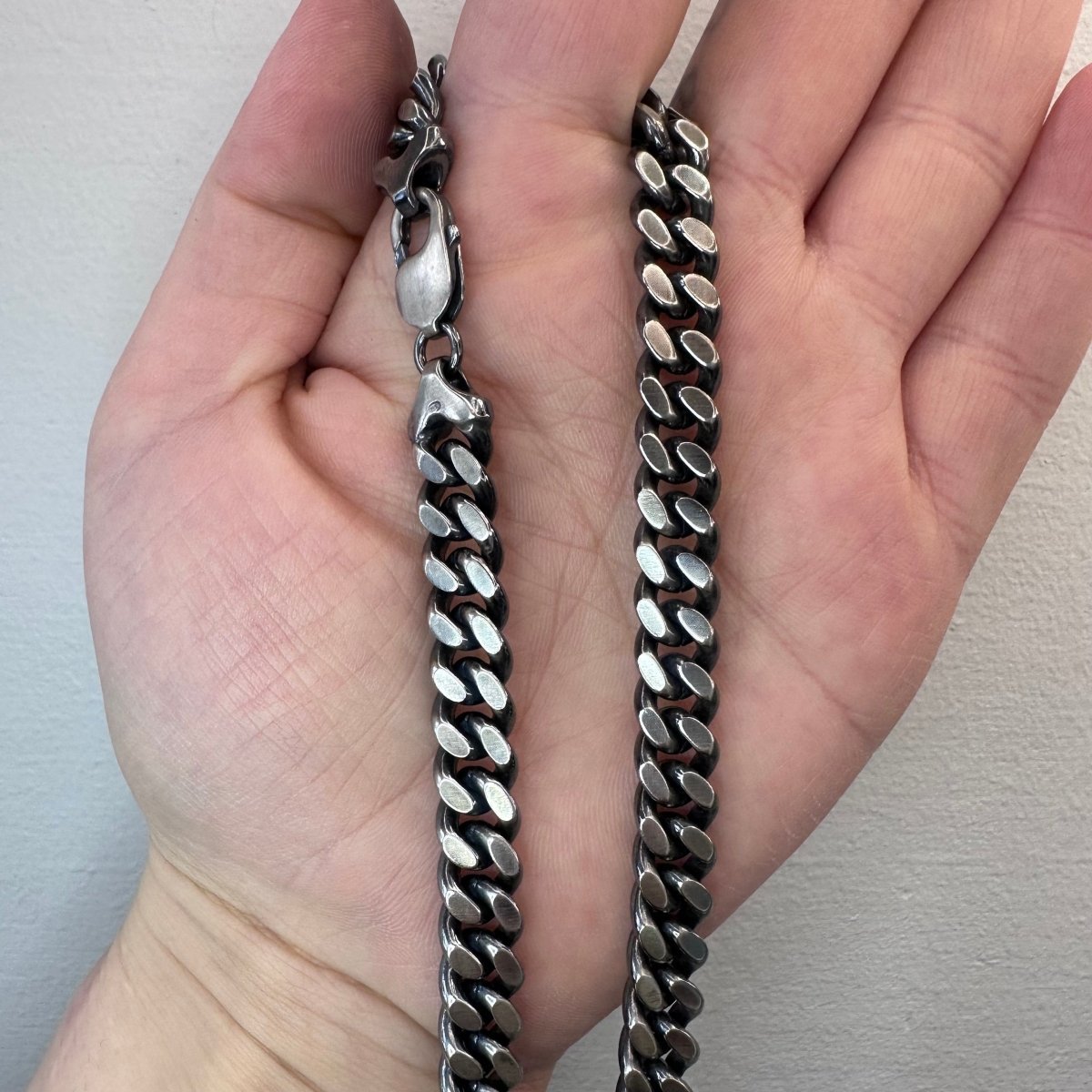 Pansar halsband oxiderad sterling silver