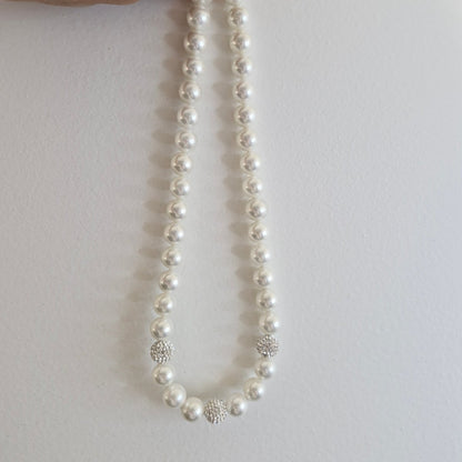 Pärlhalsband med Swarowski 925